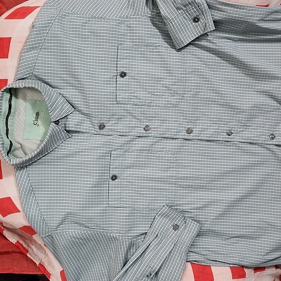 World Wide Sportsman Men's Vented Fishing Shirt XL/TG in Striped Blue - Picture 1 of 5